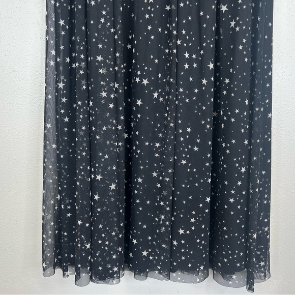 Originality Womens M Starry Night Black Midaxi Sheer Skirt Celestial Galaxy Star - Picture 3 of 9
